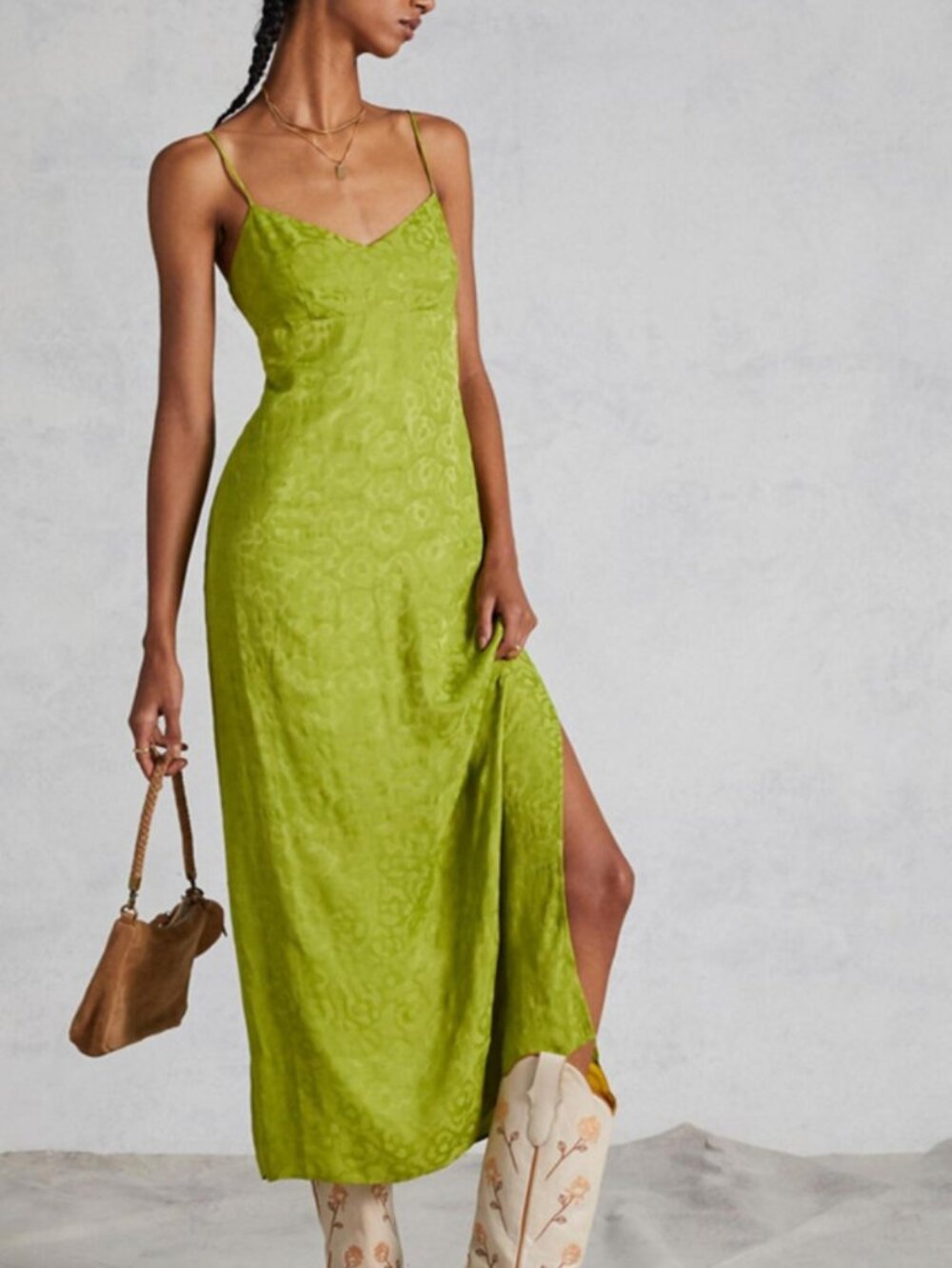 Cross-Back Slip Midi Dress - Excellent Condiiton